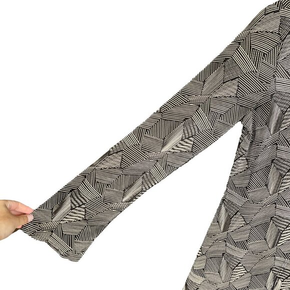 Connected Womens Tunic Size M/L Black Gold Metallic Art Deco Gallery Psychedelic - Picture 3 of 6